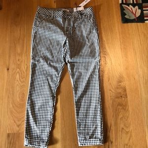 Gingham ankle jeans
